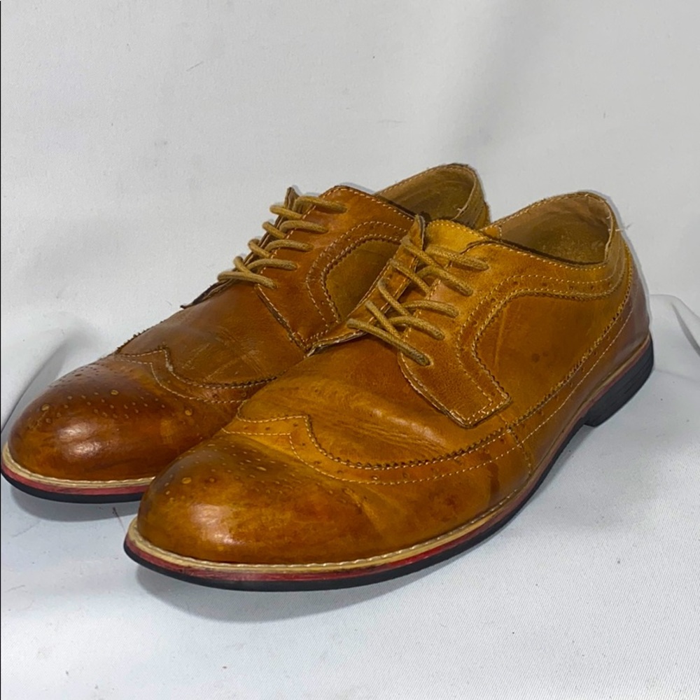 Phifa Light Brown Leather Oxfords Mens Size 11